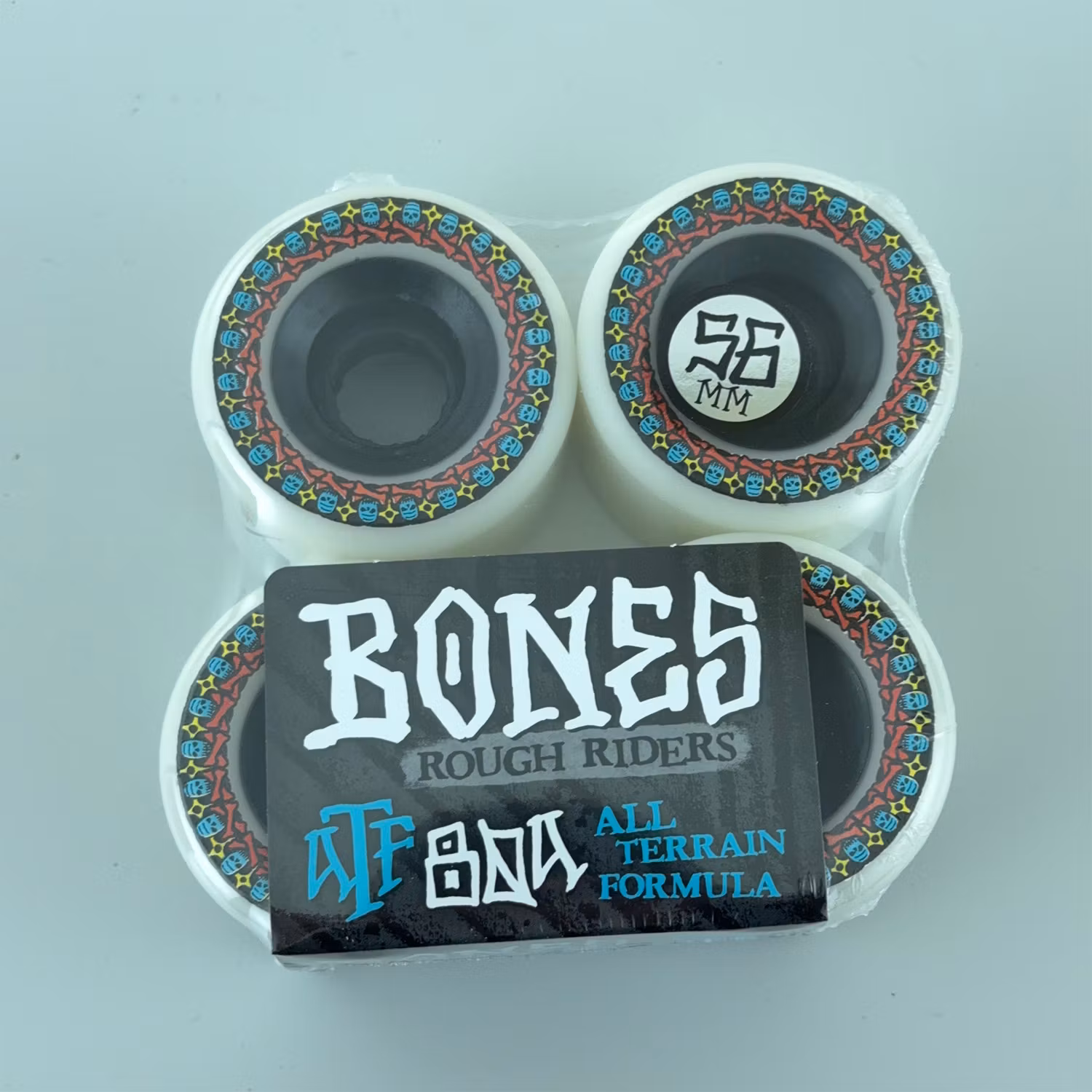 Bones ATF All Terrain Formula Eternal Flame Rough Riders Skateboard Wheels 80a 56mm white packaging – Nordic Skateboard Supply