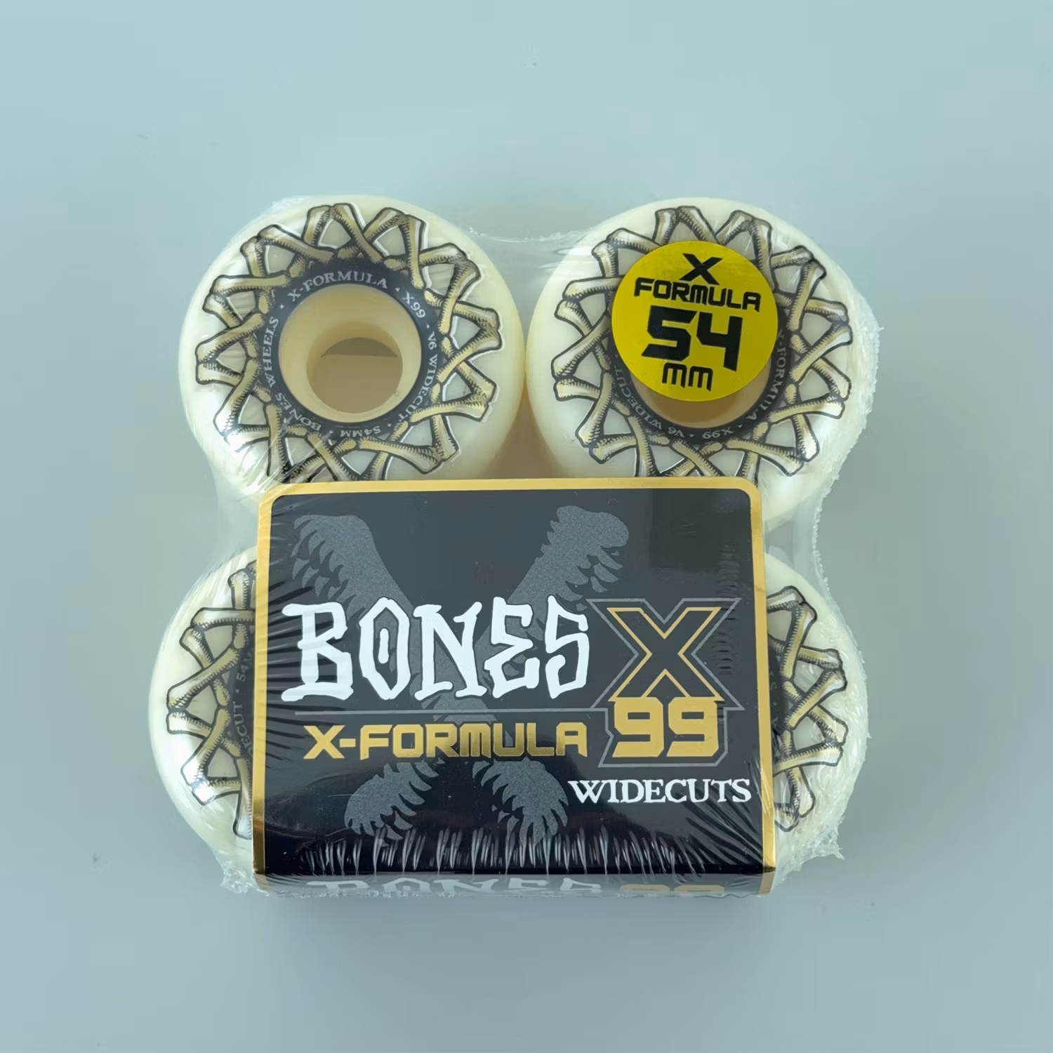 Bones X Formula XF V6 Widecut Skateboard Wheels White 99a 54mm packaging – Nordic Skateboard Supply