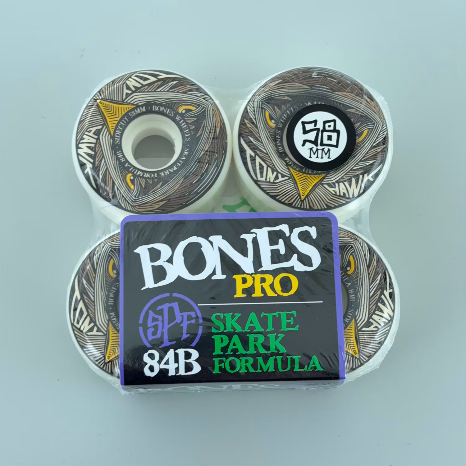 Bones SPF Skateperk Formula Tony Hawk Night Hawk P5 sidecut Skateboard Wheels 84b 58mm packaging – Nordic Skateboard Supply