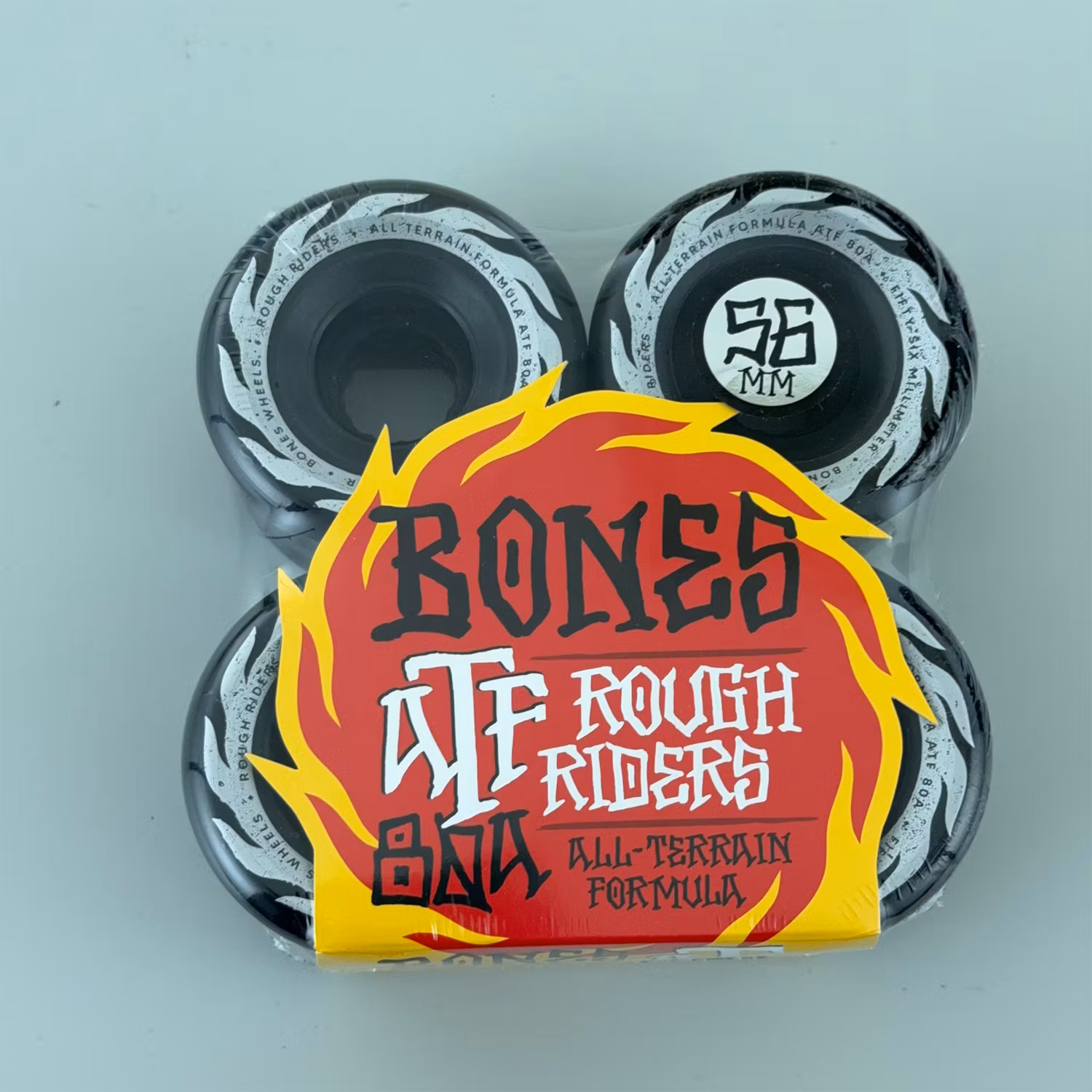 Bones ATF All Terrain Formula Eternal Flame Rough Runners Skateboard Wheels black 80a 56mm packaging – Nordic Skateboard Supply