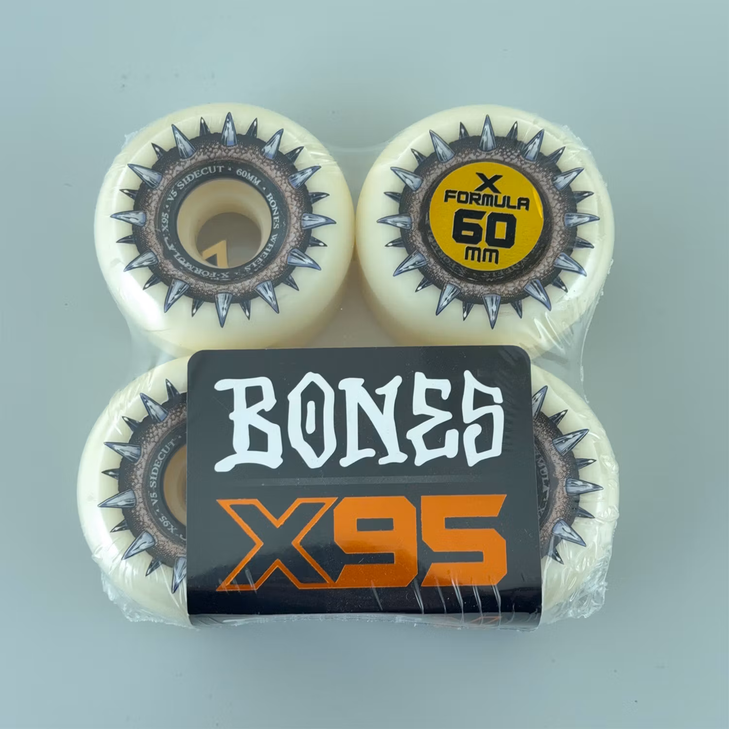 Bones Wheels X Formula Street Cleats V5 Sidecut Skateboard Wheels 95a 60mm packaging – Nordic Skateboard Supply