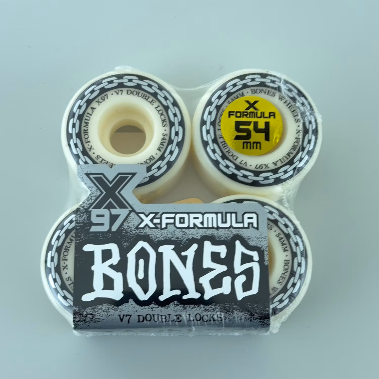 Bones Wheels X Formula Double Lock V7 Skateboard Wheels 97a 54mm packaging – Nordic Skateboard Supply