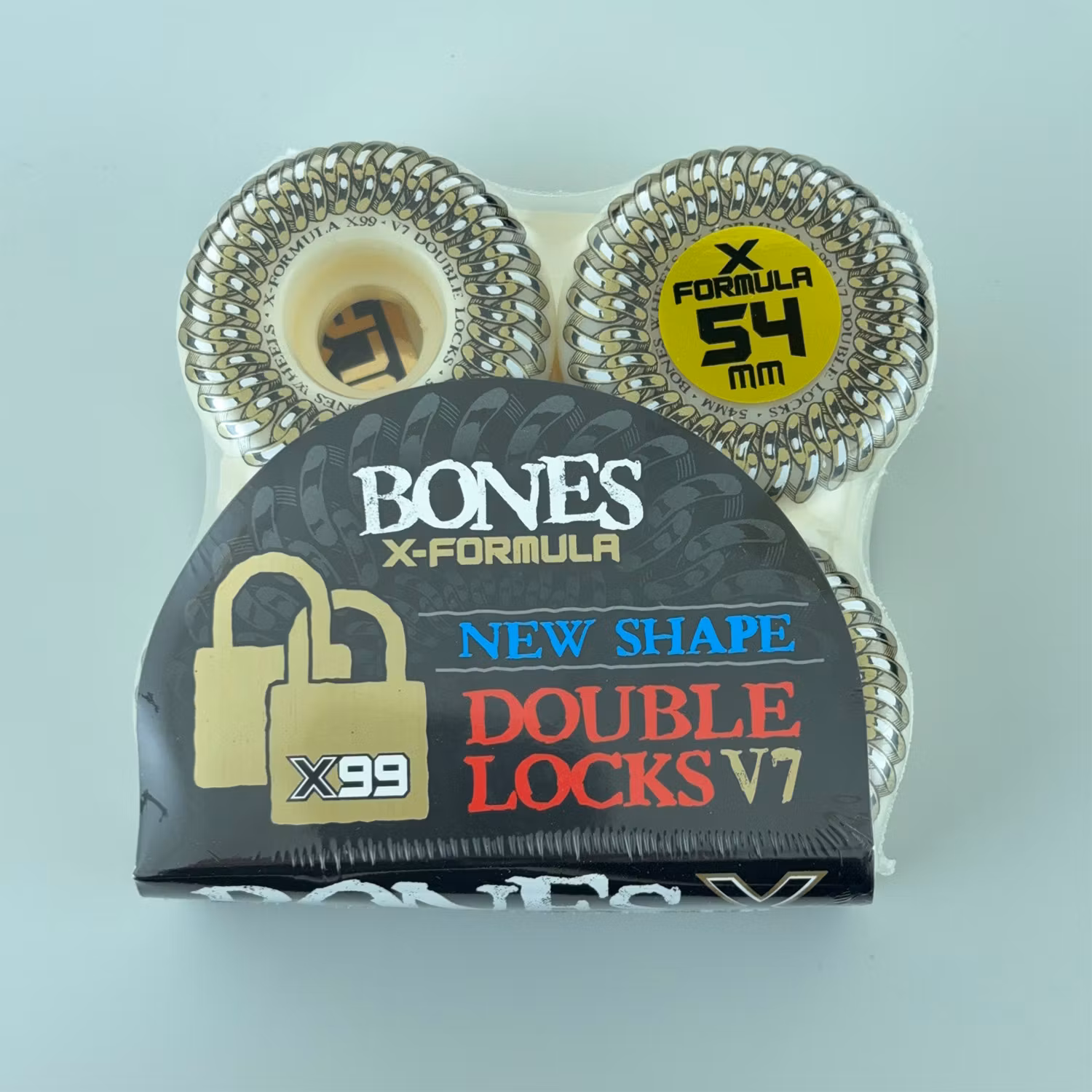 Bones Wheels X Formula Double Lock V7 Skateboard Wheels 99a 54mm packaging – Nordic Skateboard Supply