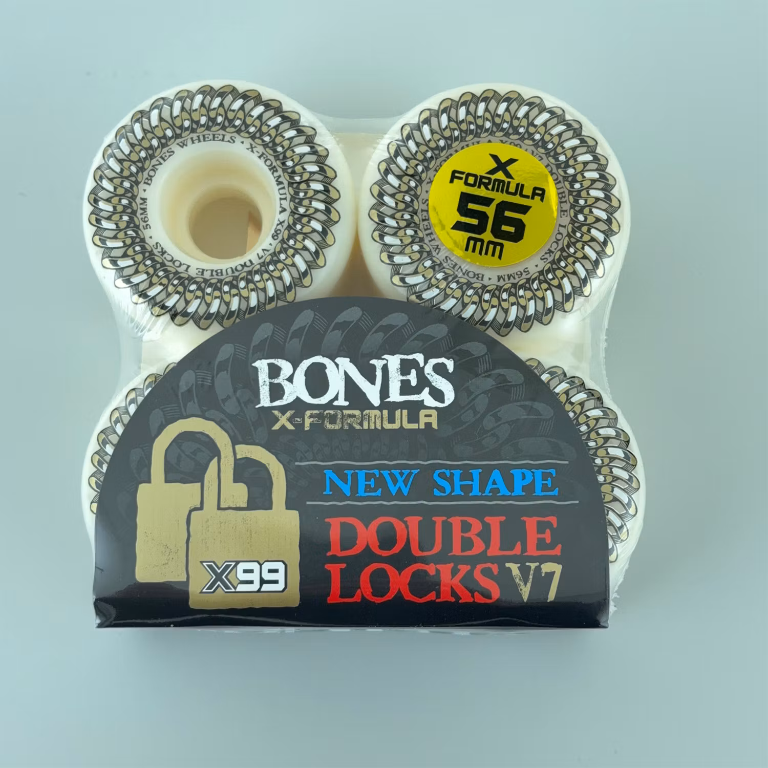 Bones Wheels X Formula Double Lock V7 Skateboard Wheels 99a 56mm packaging – Nordic Skateboard Supply