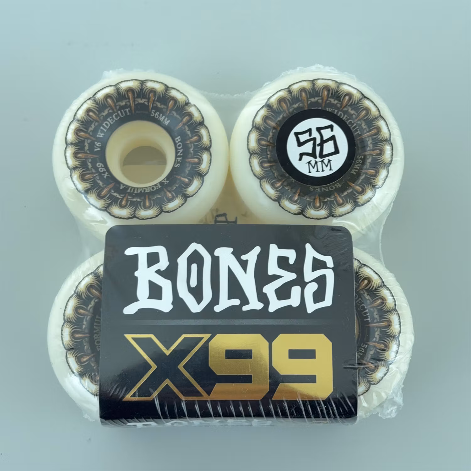 Bones X Formula Formula Grippin Wolf V6 Widecut Skateboard Wheels 99a 56mm packaging – Nordic Skateboard Supply