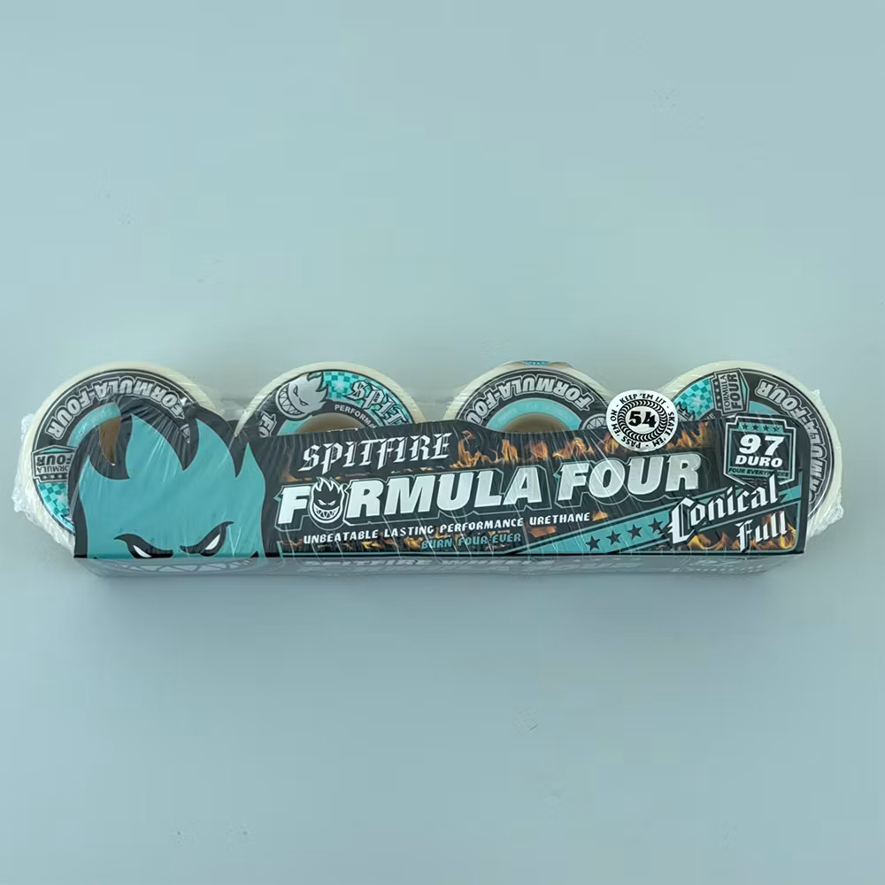 Spitfire Wheels Formula Four Conical Full Skateboard Wheels 97a 54mm packaging – Nordic Skateboard Supply