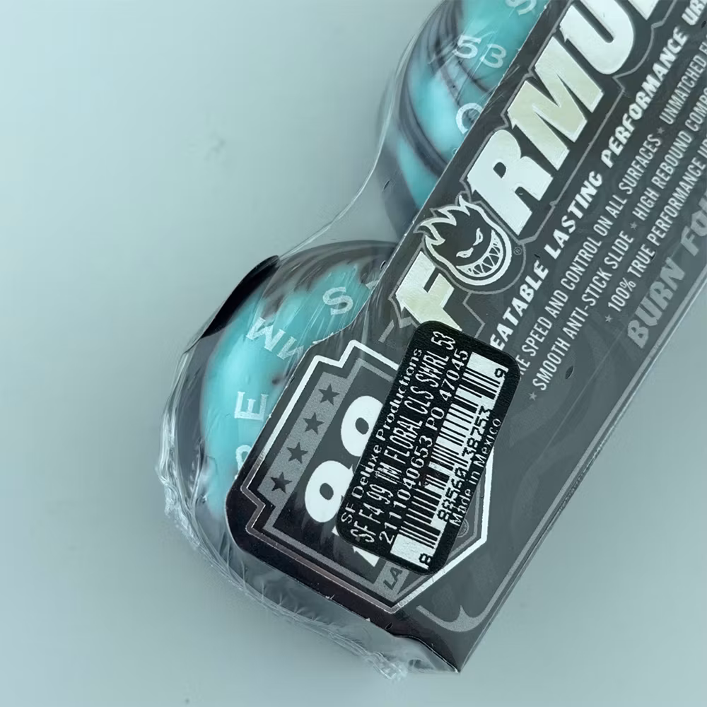 Spitfire Wheels Formula Four Classic Skateboard Wheels 99a 53mm Teal Black Swirl colourway – Nordic Skateboard Supply
