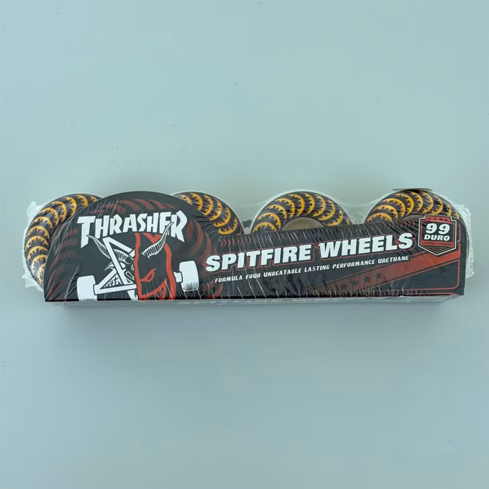 Spitfire Wheels Formula Four Classic X Thrasher Skateboard Wheels 99a 52mm packaging – Nordic Skateboard Supply