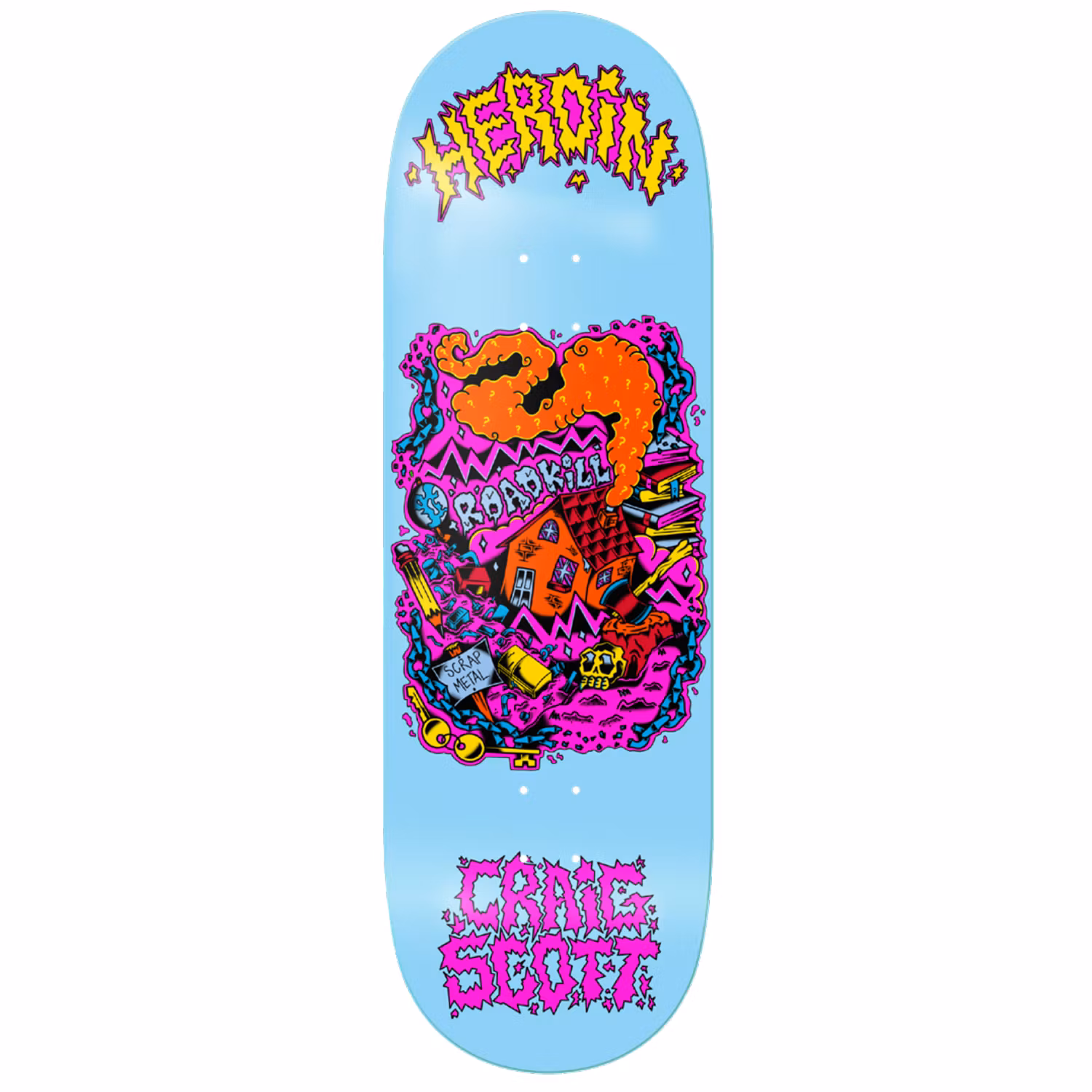 Heroin Skateboards Craig Questions Scrap Metal 10 inch - Nordic Skateboard Supply