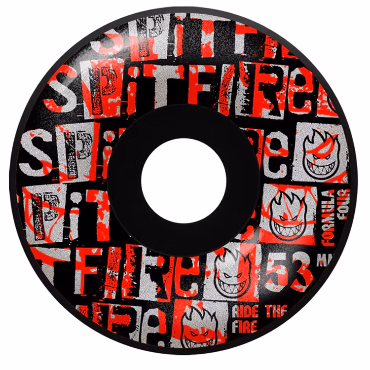Spitfire Wheels Formula Four Radial Skateboard Wheels 99a 53mm black – Nordic Skateboard Supply