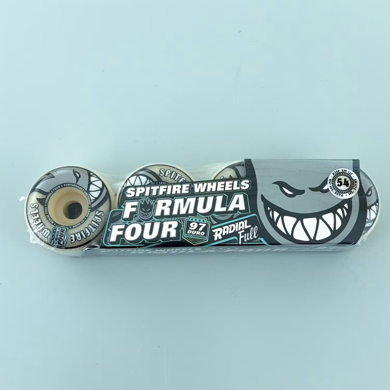 Spitfire Wheels Formula Four Conical Full Skateboard Wheels 97a 54mm packaging – Nordic Skateboard Supply