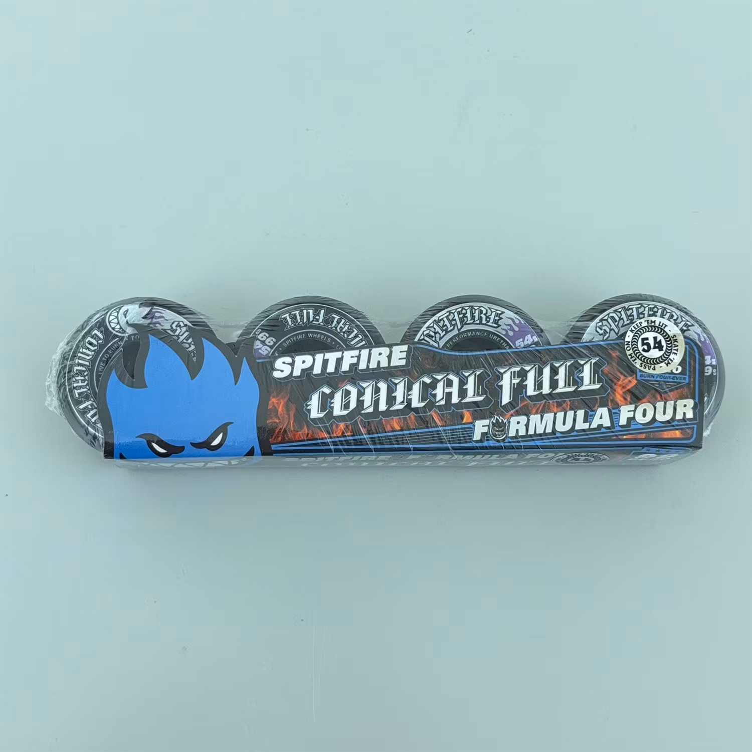 Spitfire Wheels Formula Four Conical Full Black Skateboard Wheels 99a 54mm packaging – Nordic Skateboard Supply