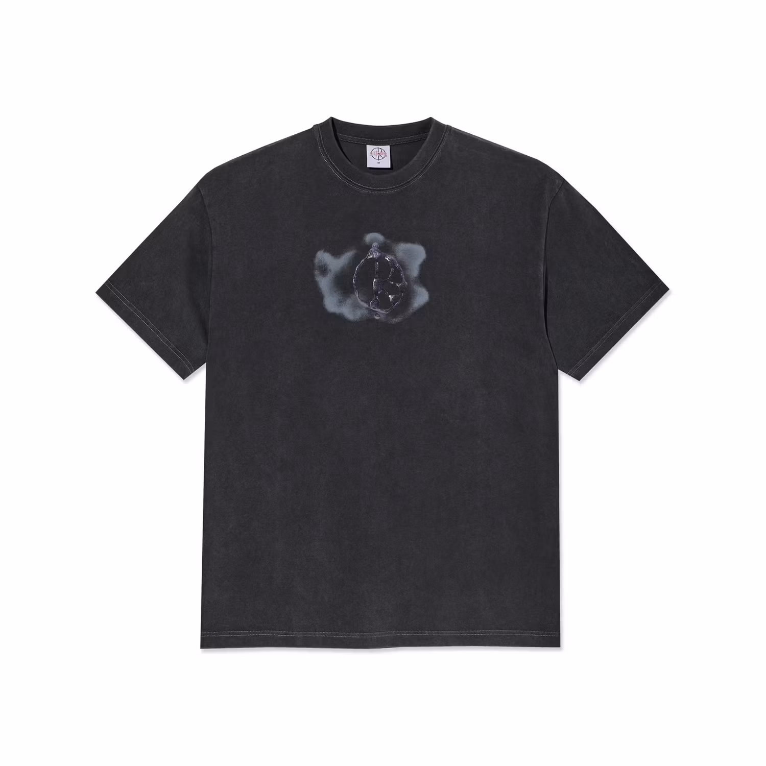 Polar Skate Co Tee Metal Logo Silver Black - Nordic Skateboard Suppy