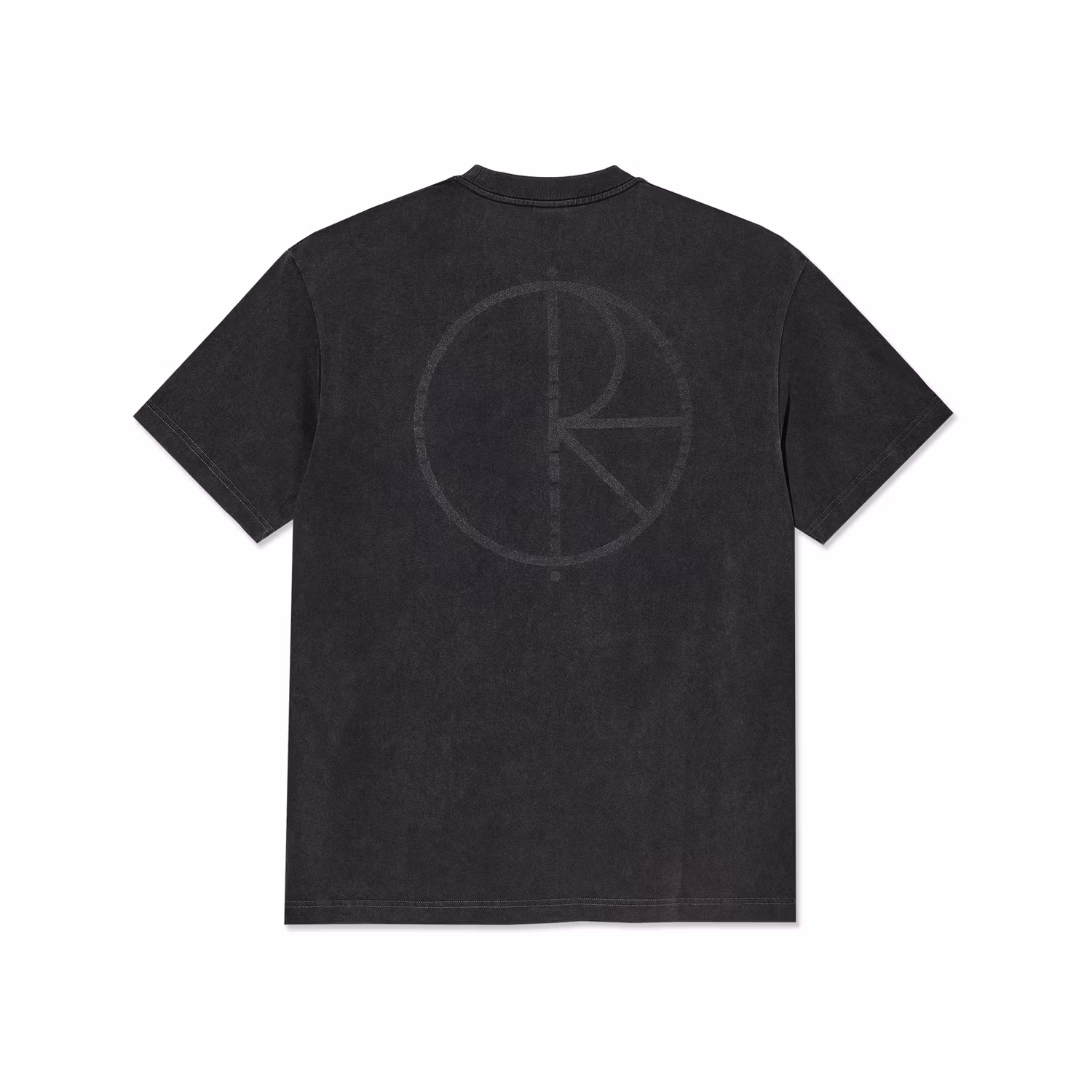 Polar Skate Co Contrast Tee Stroke Logo Silver Black Black back - Nordic Skateboard Supply