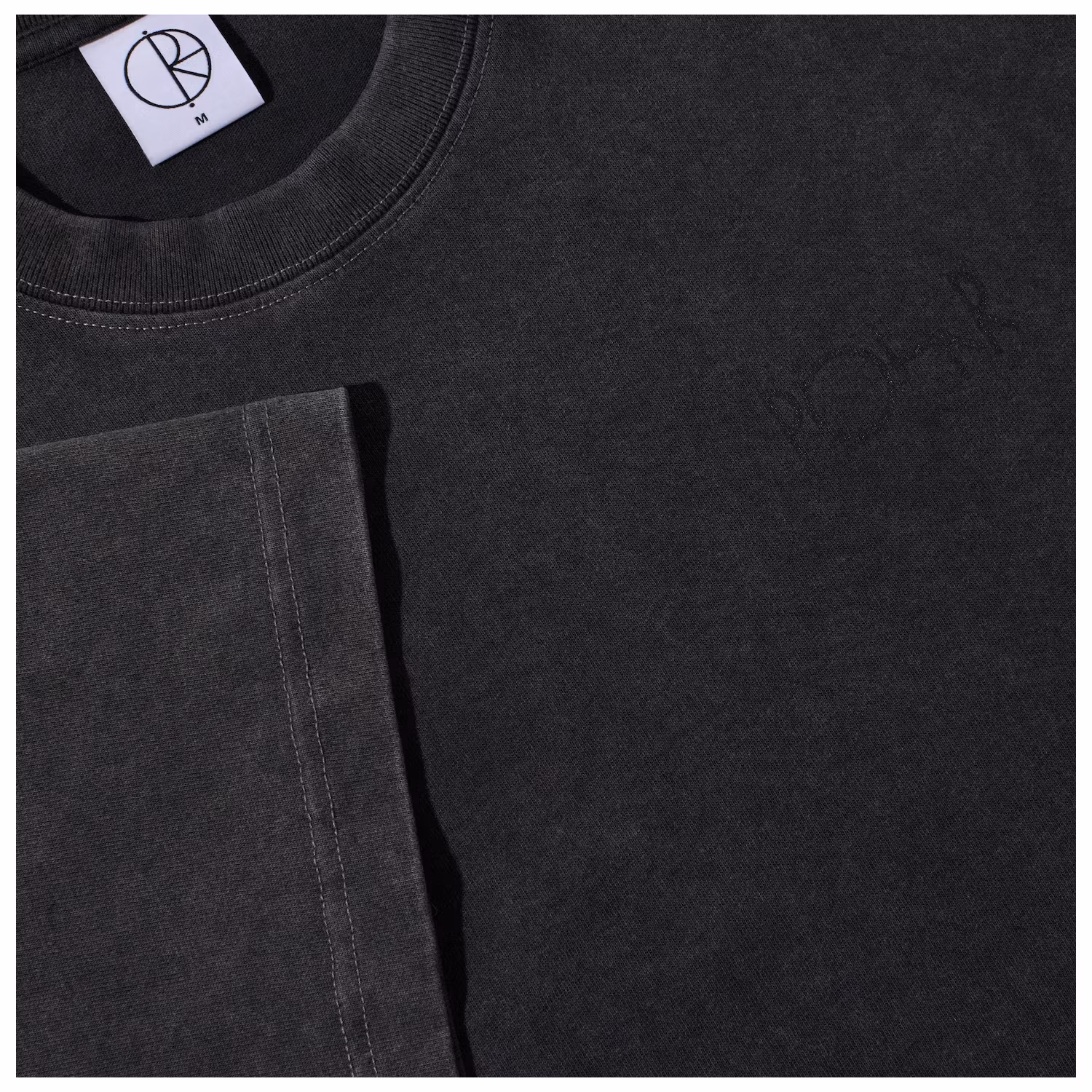 Polar Skate Co Contrast Tee Stroke Logo Silver Black Black pocket - Nordic Skateboard Supply