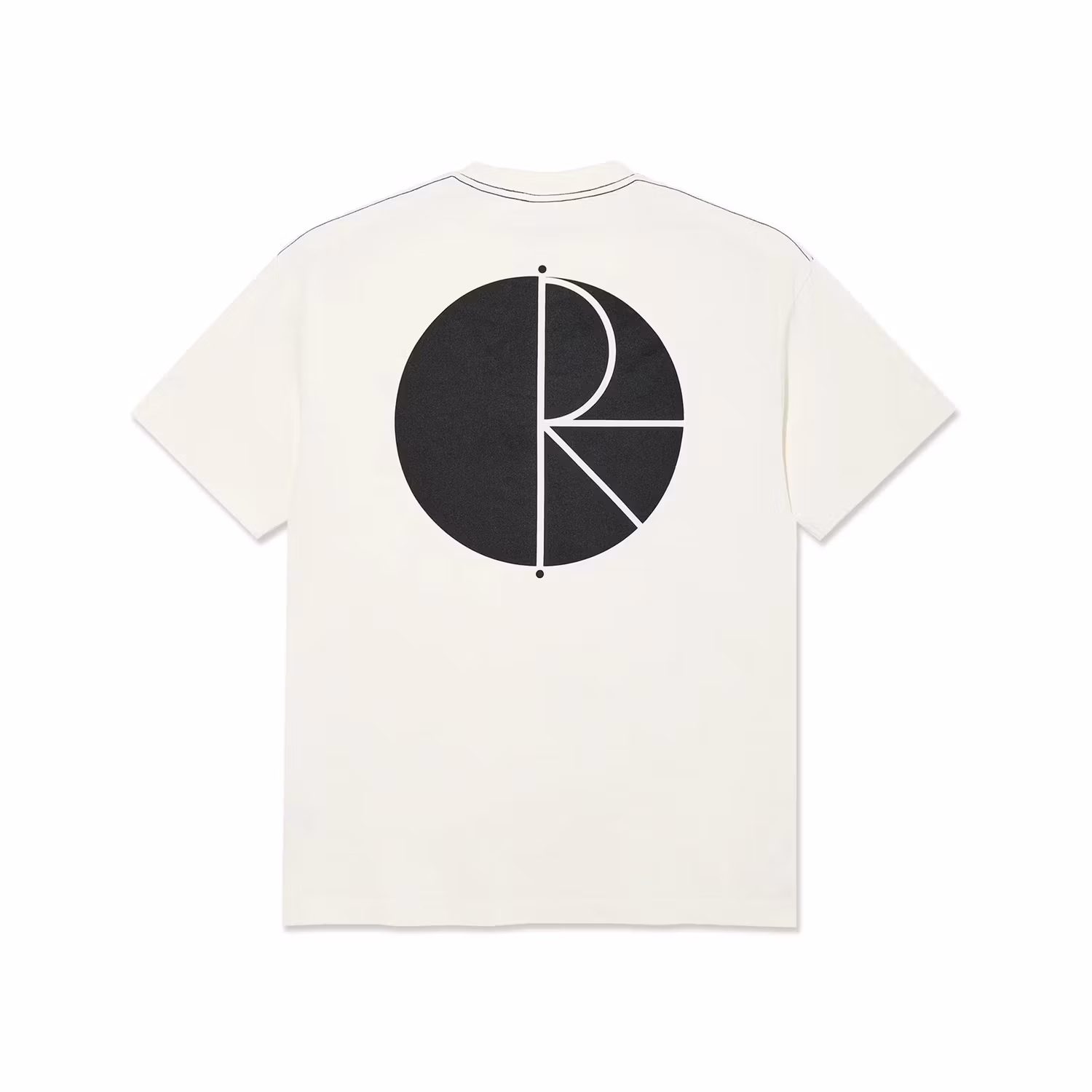 Polar Skate Co Contrast Tee Fill Logo Ivory Black back - Nordic Skateboard Supply