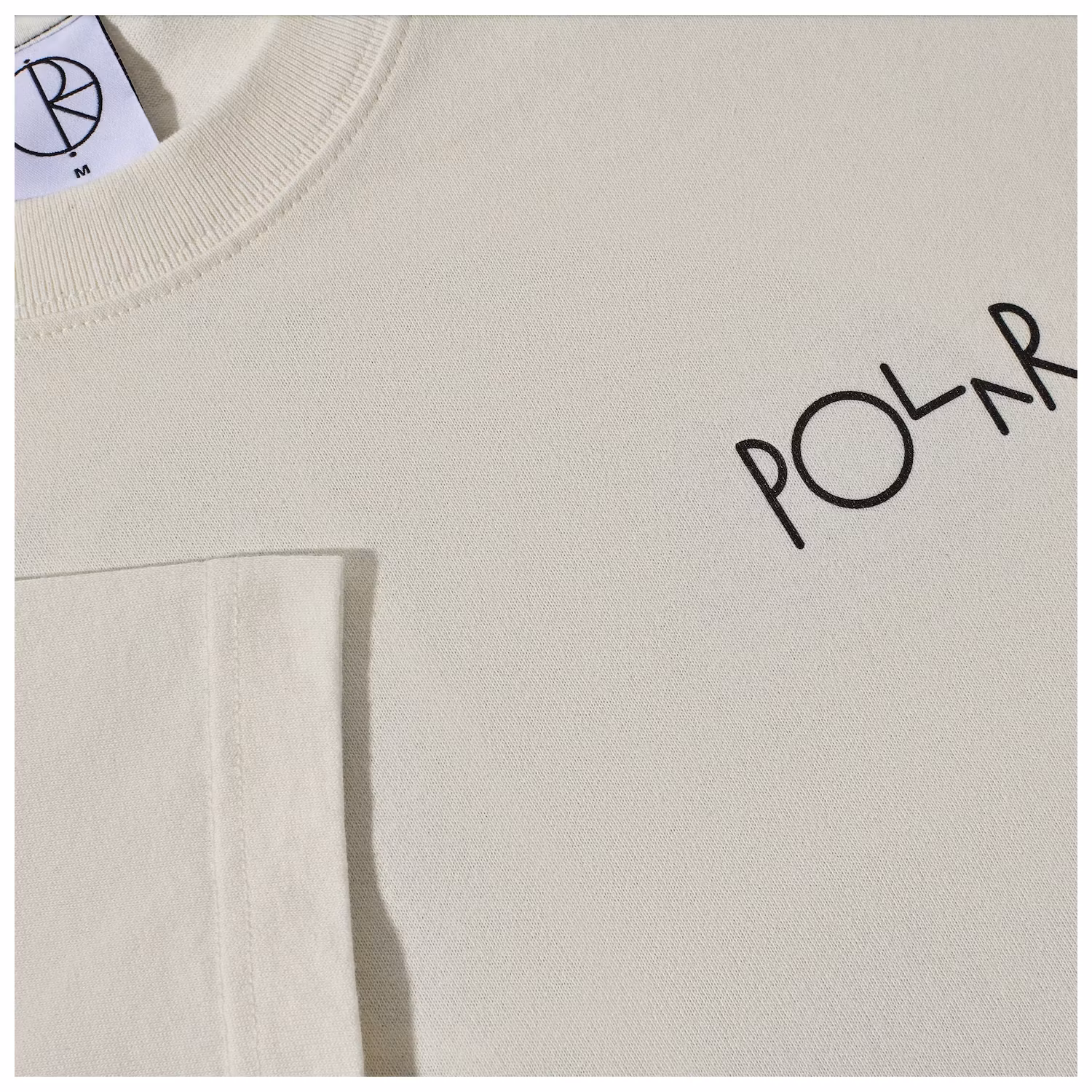 Polar Skate Co Contrast Tee Fill Logo Ivory Black graphic - Nordic Skateboard Supply