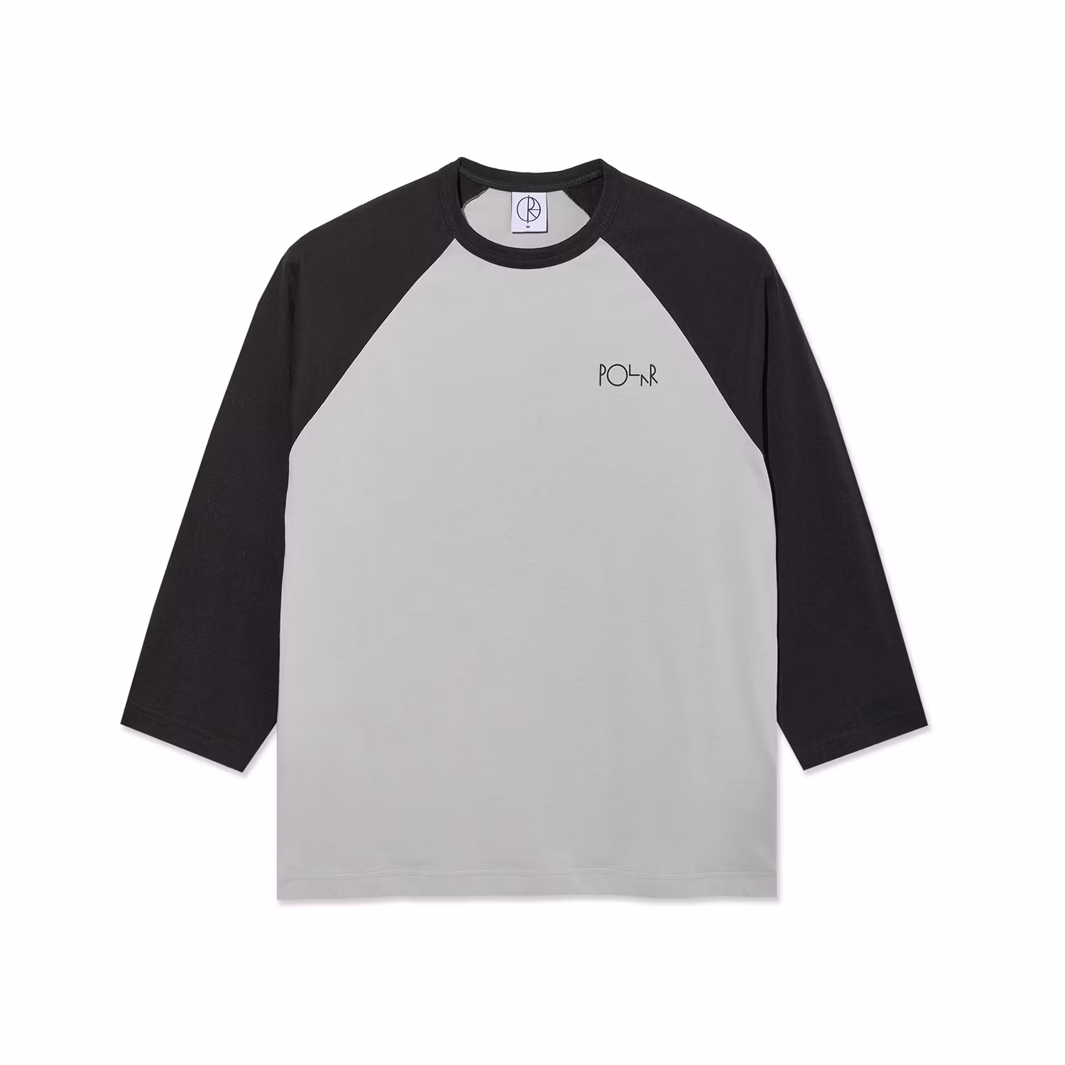 Polar Skate Co 3/4 Sleeve Tee Black Silver - Nordic Skateboard Supply