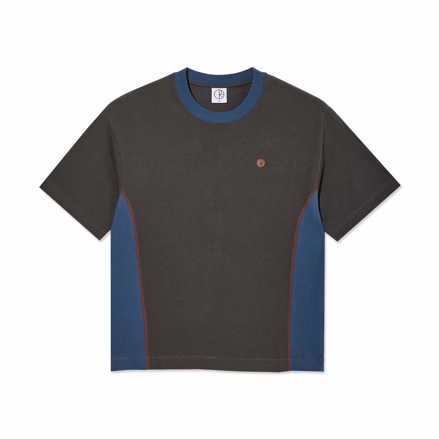 Polar Skate Co Surf Panel Tee Dirty Black Grey Blue - Nordic Skateboard Supply