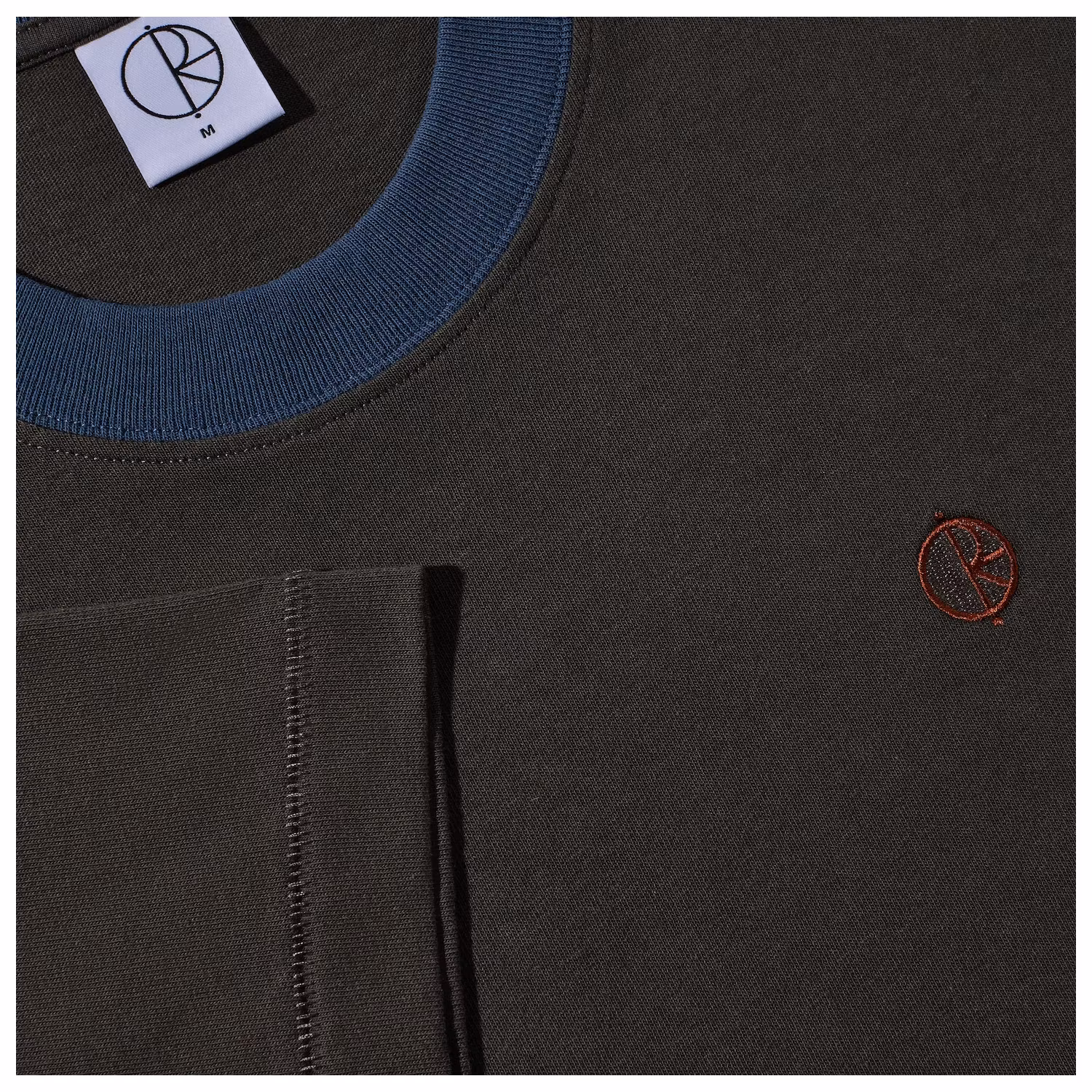 Polar Skate Co Surf Panel Tee Dirty Black Grey Blue logo - Nordic Skateboard Supply