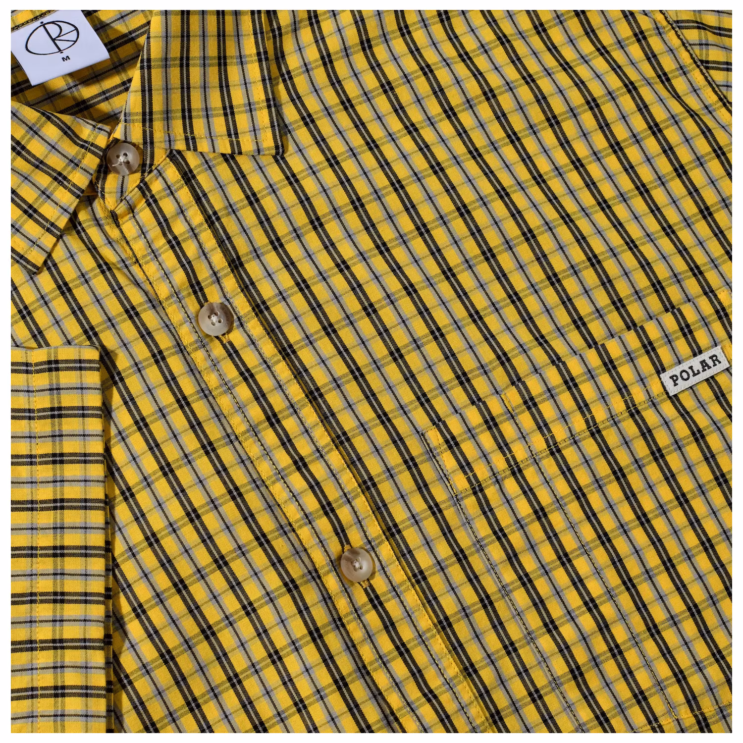 Polar Skate Co Mitchell Shirt Lemon Black neck - Nordic Skateboard Supply