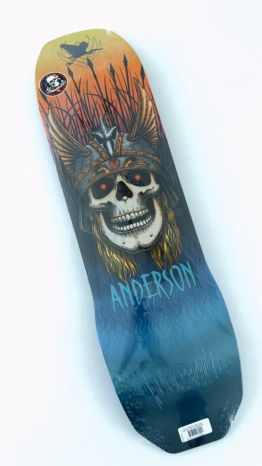 Powell Peralta Andy Anderson Heron Skull plus Theory Map Griptape Flight Deck 8.4 inch graphic – Nordic Skateboard Supply