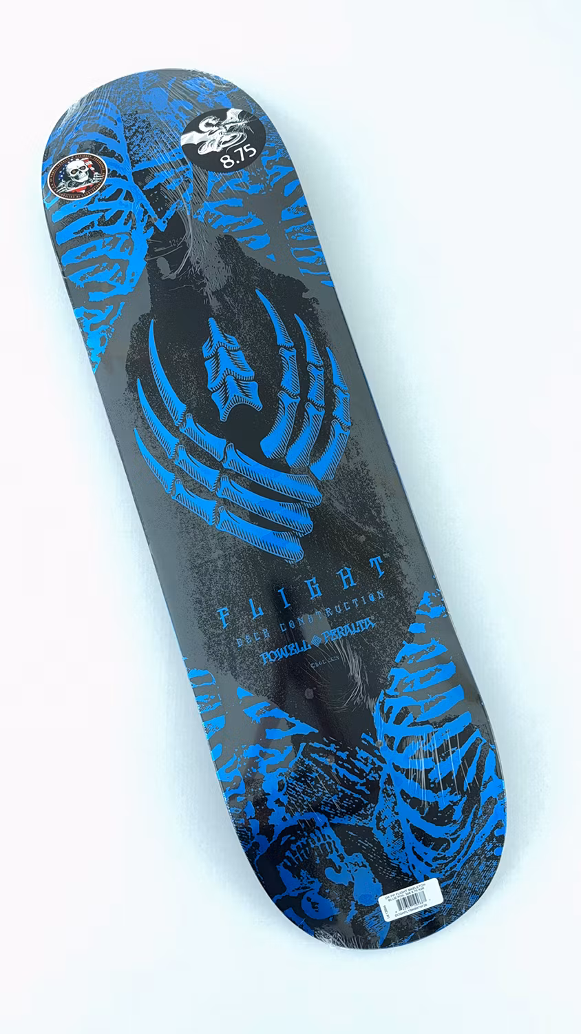 Powell Peralta Skeleton Flight Deck 8.75 inch Blue Foil graphic – Nordic Skateboard Supply