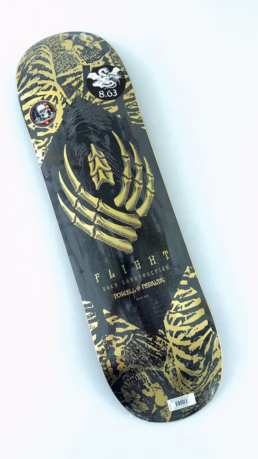 Powell Peralta Skeleton Flight Deck 8.63 inch Gold Foil graphic – Nordic Skateboard Supply