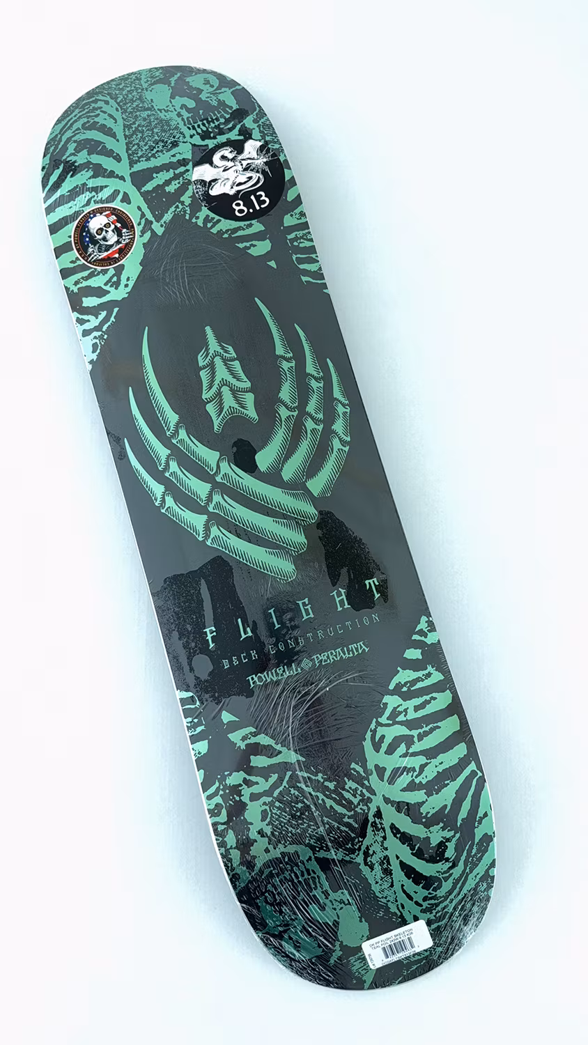 Powell Peralta Skeleton Flight Deck 8.125 inch Teal Foil graphic – Nordic Skateboard Supply
