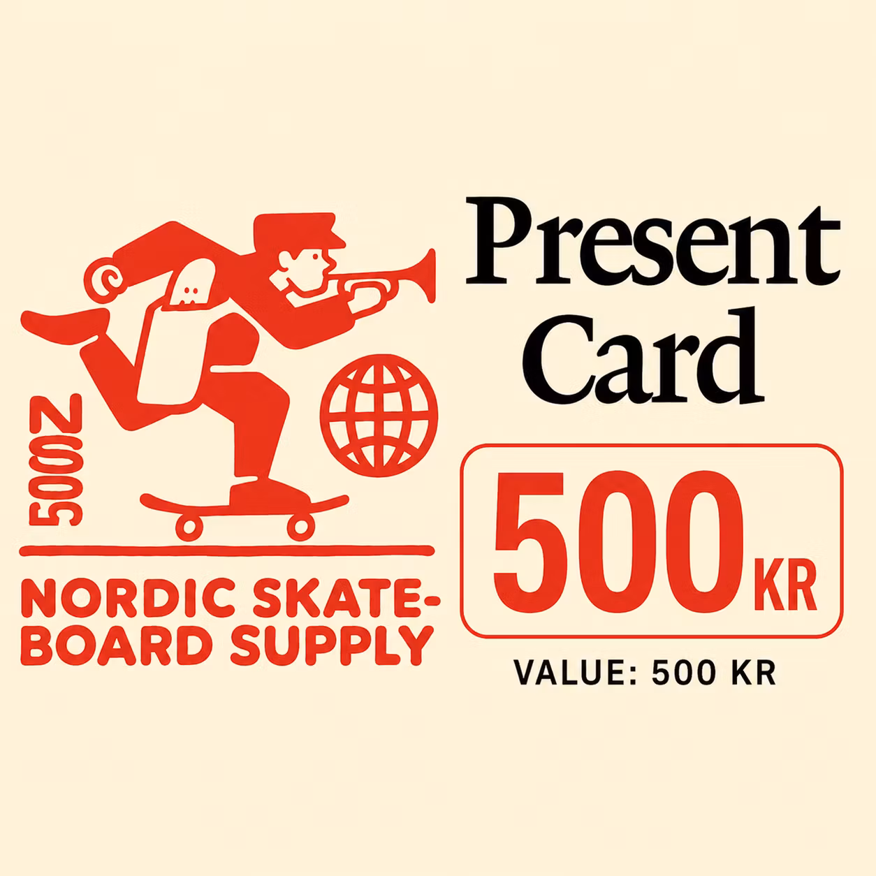 Nordic Skateboard Supply Present Card 500kr - Nordic Skateboard Supply