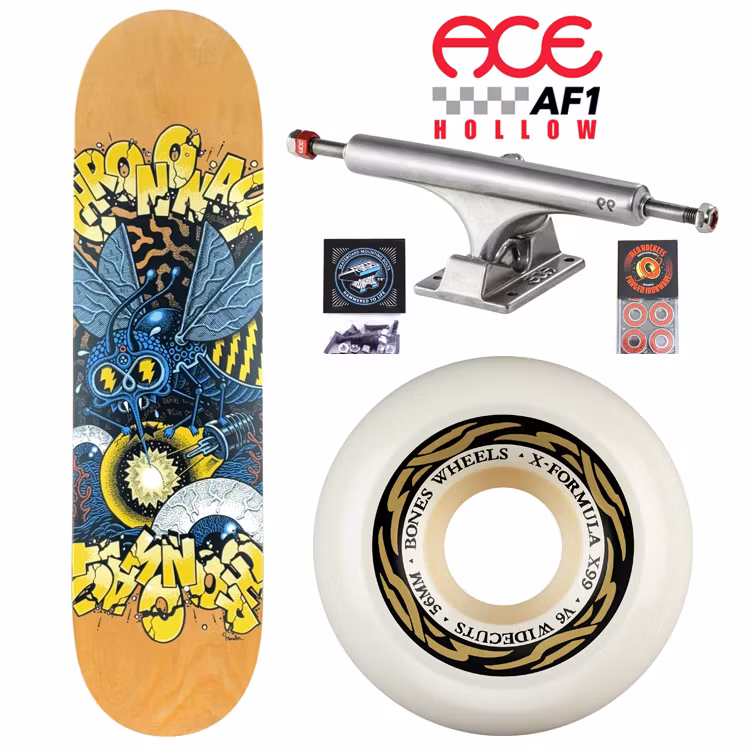 Chrononaut Bright Idea Twin Tail V4 ACE Trucks Pro Complete Skateboard Bones X-Formula Wheels 56mm – Nordic Skateboard Supply
