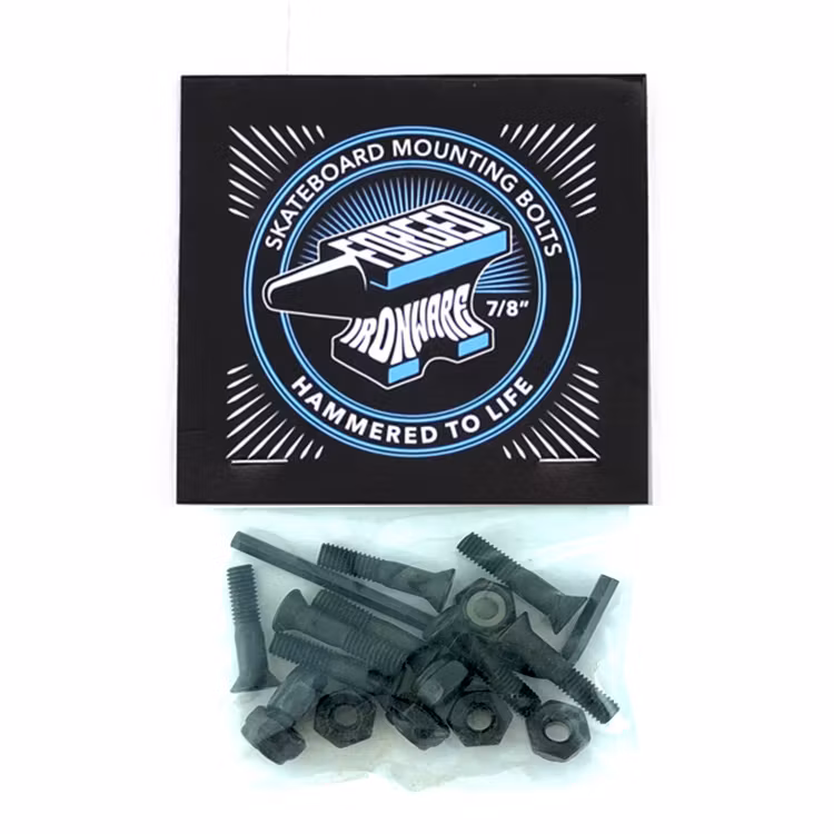 Forged Ironware Skateboard Mounting Bolts Hardware 7/8 inch black black– Nordic Skateboard Supply