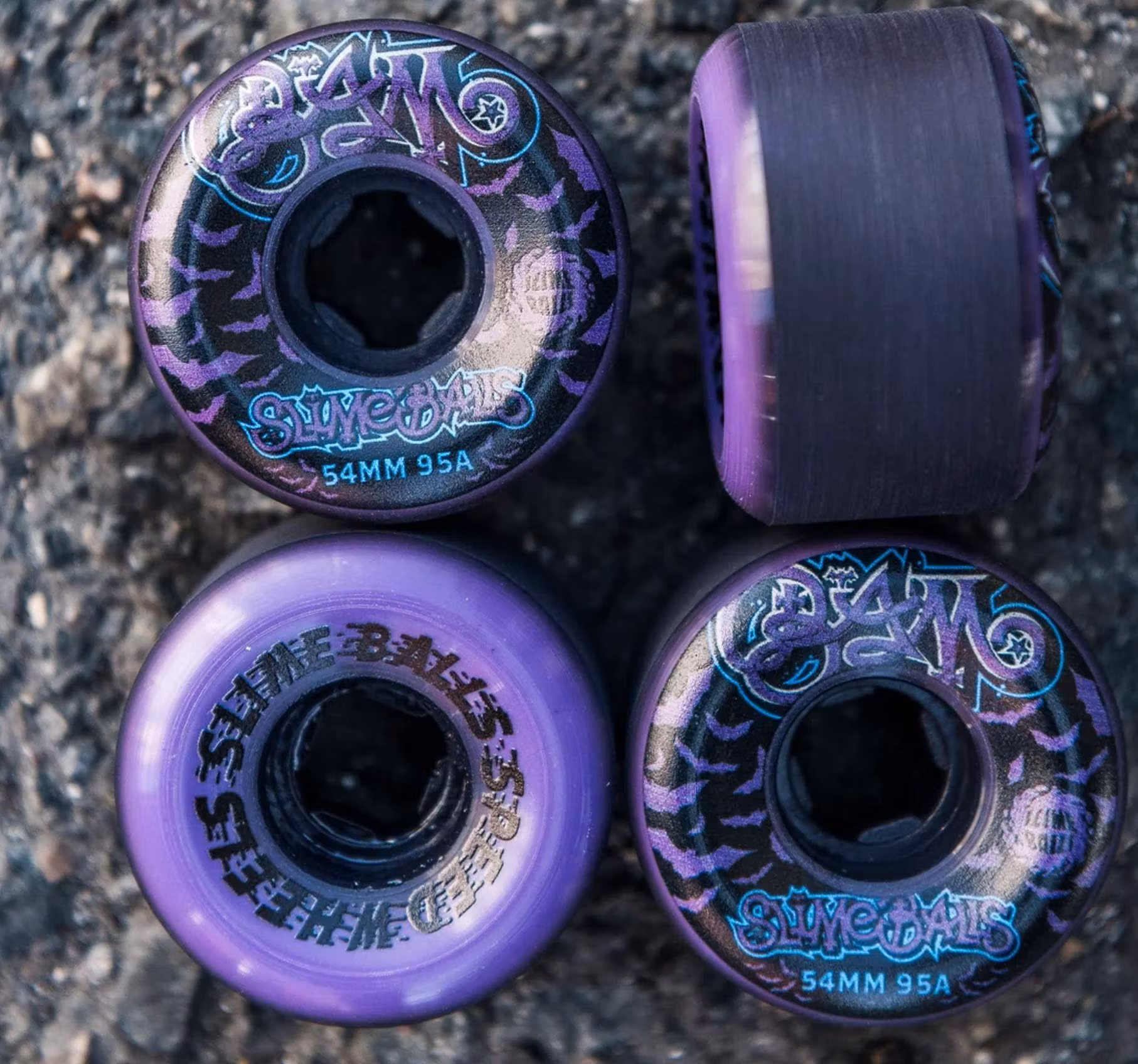 Slime Balls Wheels Bam Margera Guest Hardline Skateboard Wheels 95a 54mm Purple set– Nordic Skateboard Supply
