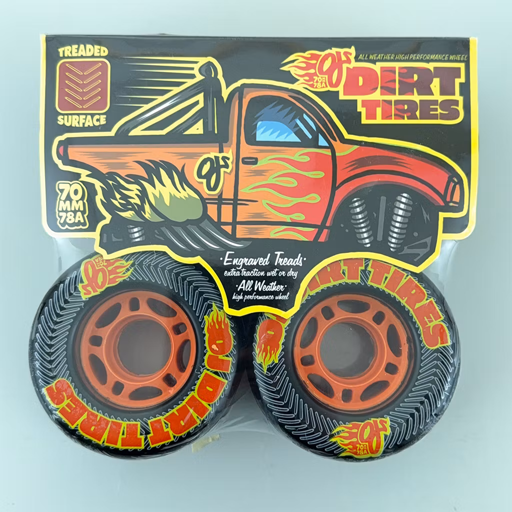 OJ Wheels Thunder Juice Offroad Dirt Tires Cruiser Skateboard Wheels 78a 70mm packaging front – Nordic Skateboard Supply