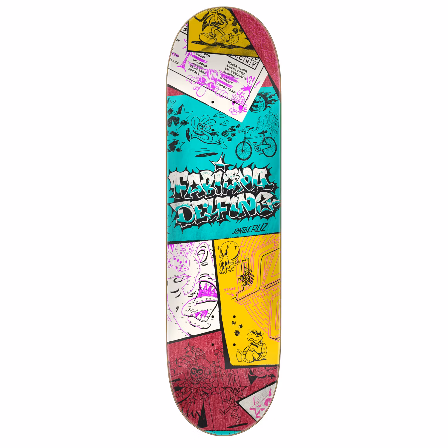 Skateboard Santa Cruz Delfino Scribble Flash FeelBase 8.25 inch - Nordic Skateboard Supply