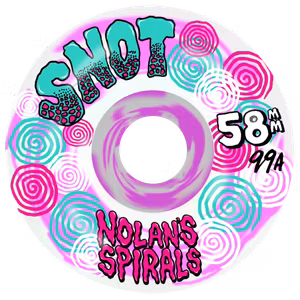 Snot Wheels Nolan Spirals Wide Boys Pink / White Swirl 58mm 99a