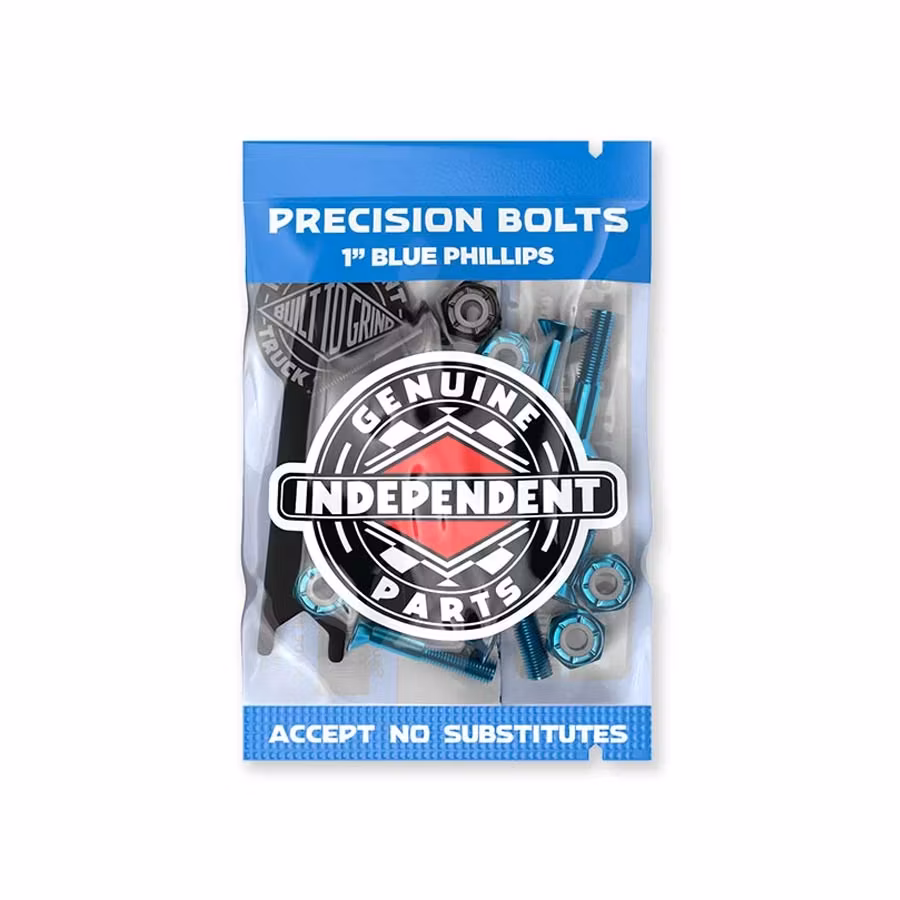 Independent Trucks Skateboard Mounting Bolts Hardware 1 inch Blue phillips packaging – Nordic Skateboard Supply