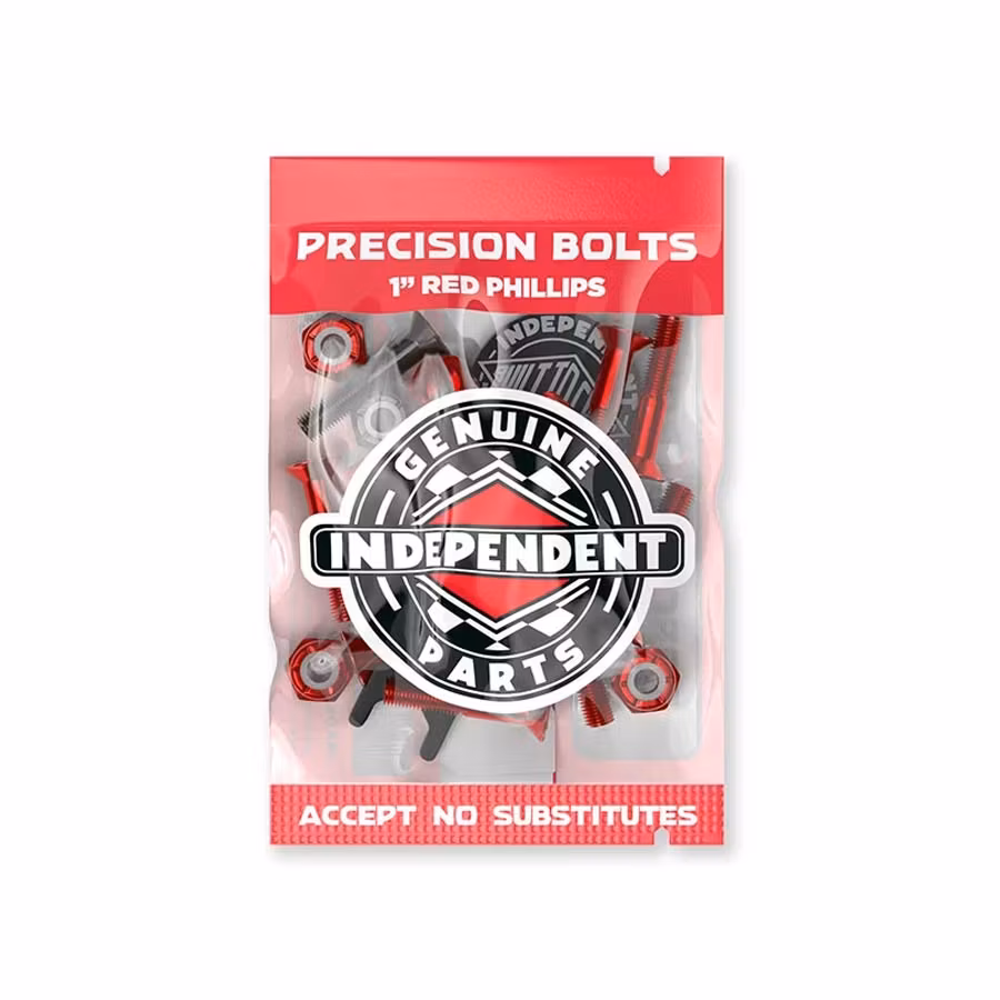 Independent Trucks Skateboard Mounting Bolts Hardware 1 inch Red phillips packaging – Nordic Skateboard Supply