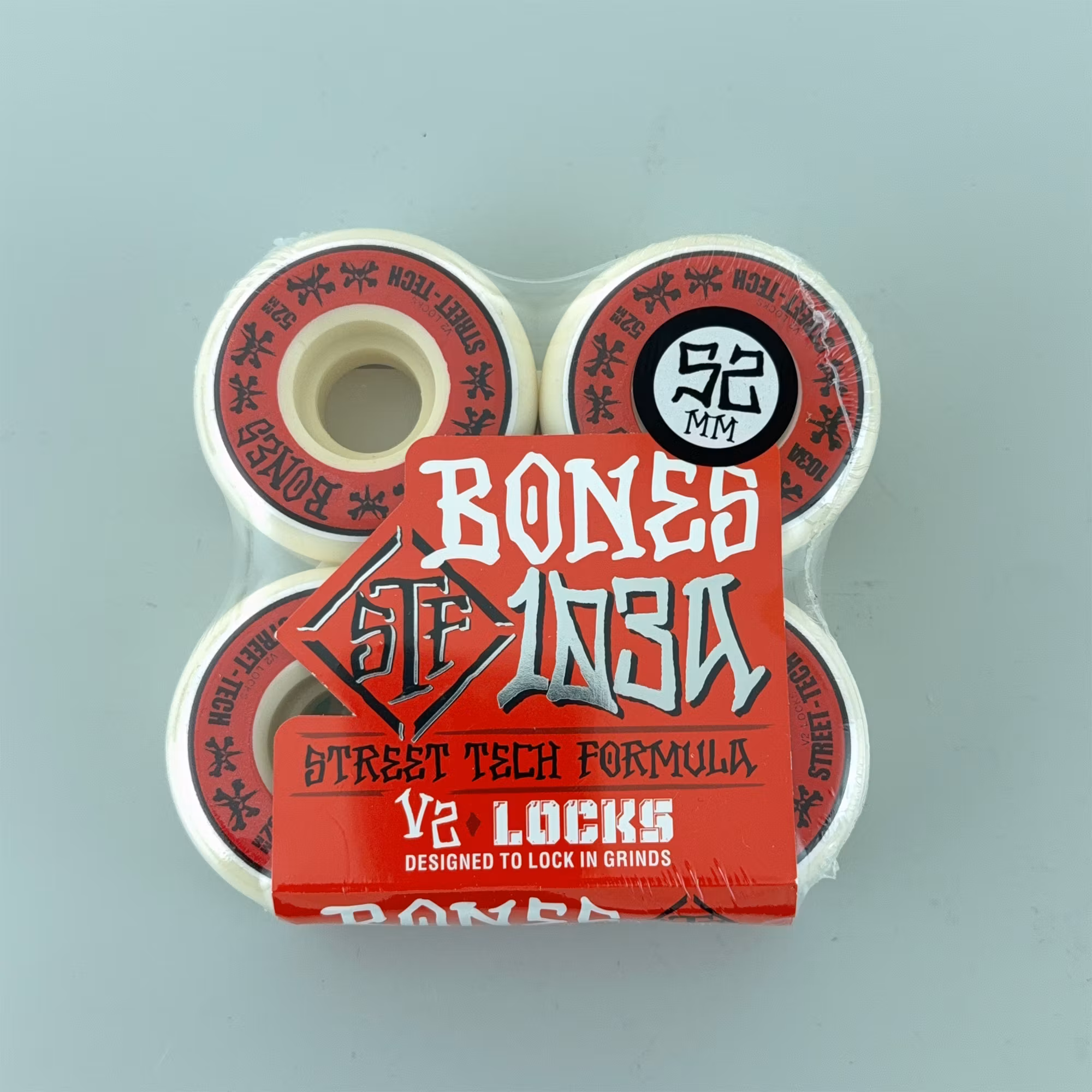 Bones Wheels Street Tech Formula Locks V2 Skateboard Wheels 103a 52mm packaging – Nordic Skateboard Supply