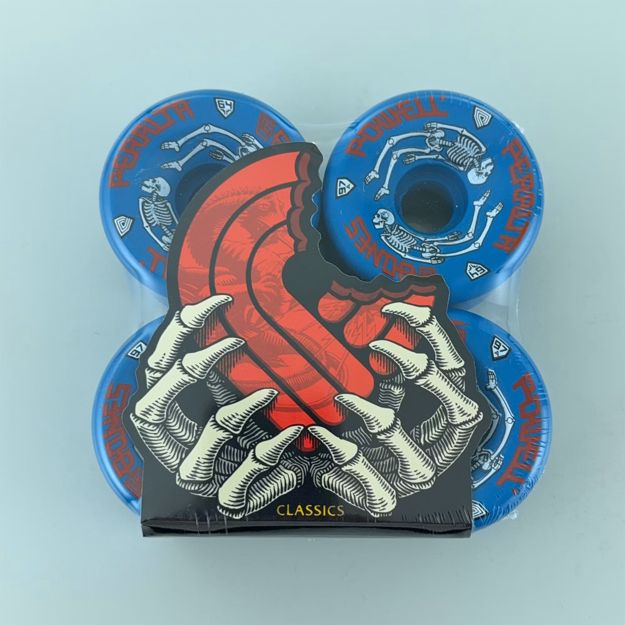 Powell G Bones Skateboard Wheels blue 97a 64mm packaging – Nordic Skateboard Supply