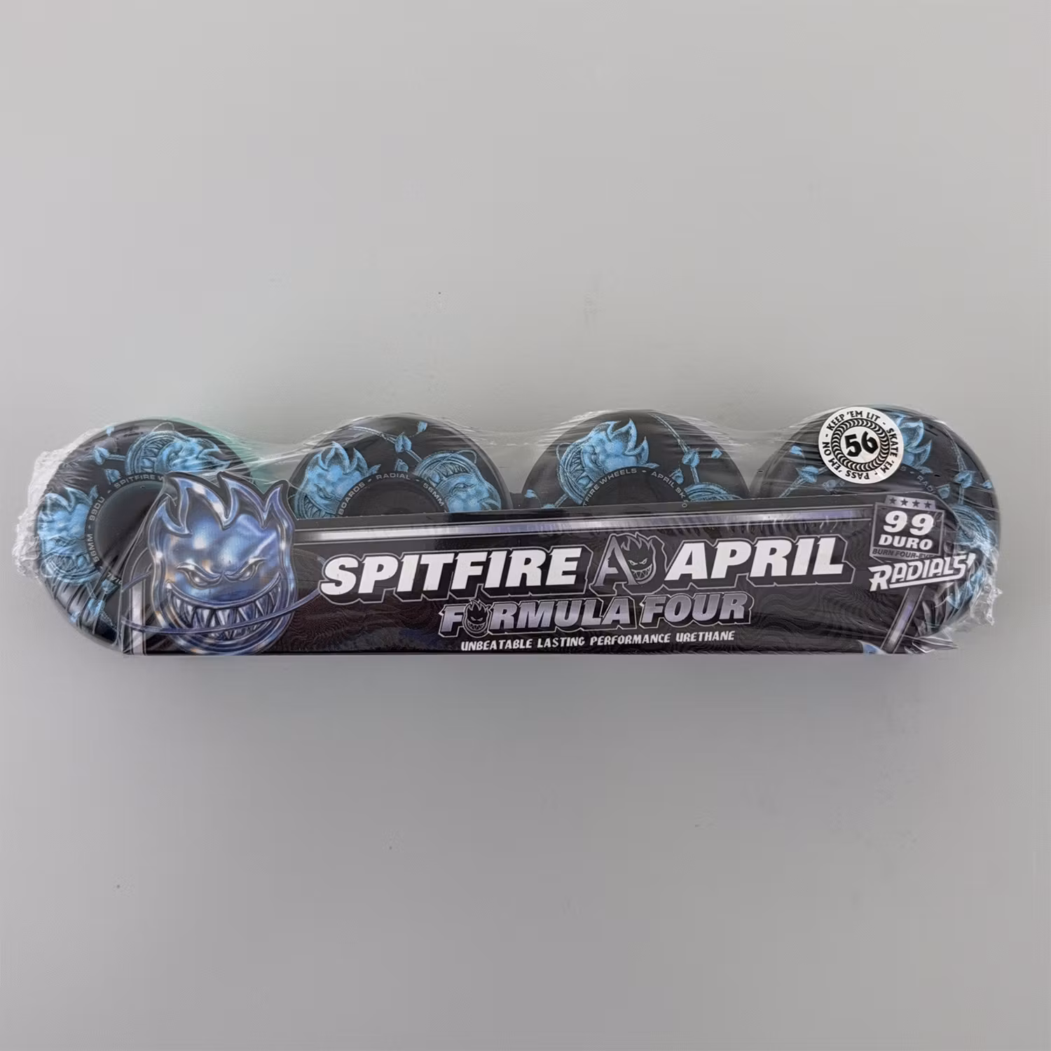Spitfire Wheels Formula Four Radial Big Head Rose April Skateboard Wheels 99a 56mm Black Blue Swirl packaging – Nordic Skateboard Supply