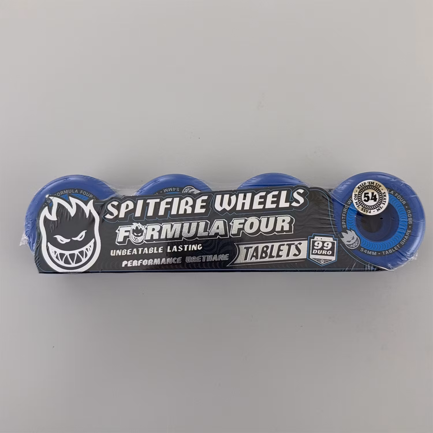 Spitfire Wheels Formula Four Tablet Ice Blue Skateboard Wheels 99a 54mm blue packaging – Nordic Skateboard Supply