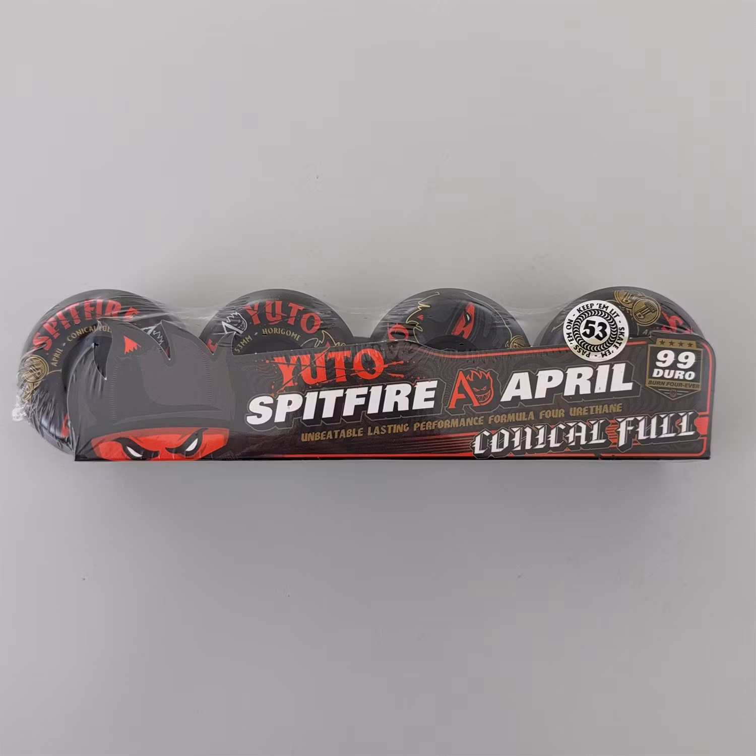 Spitfire Wheels Formula Four Conical Full April Yuto Skateboard Wheels 99a 53mm black packaging – Nordic Skateboard Supply