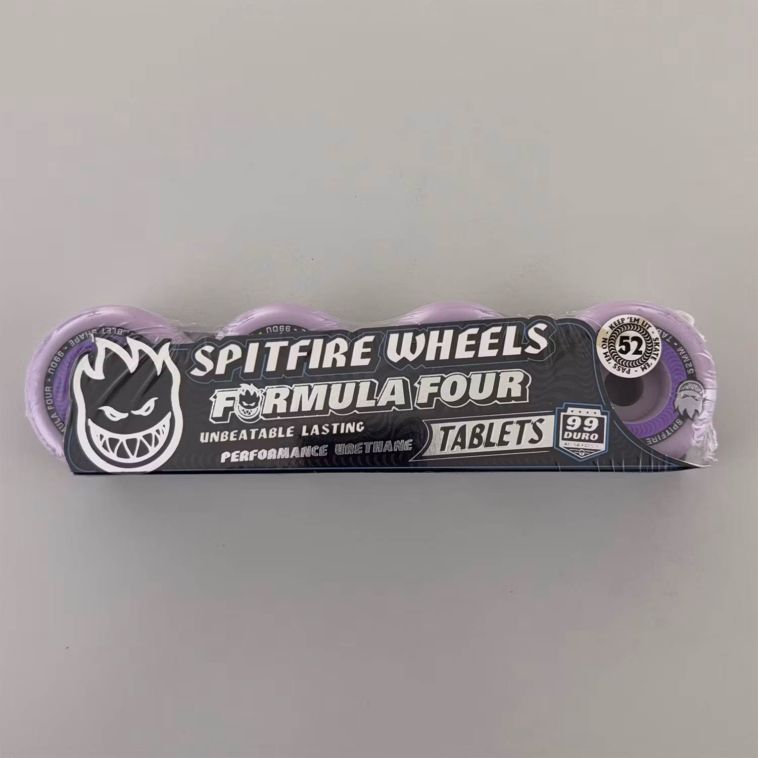 Spitfire Wheels Formula Four Tablet Lavender Skateboard Wheels 99a 52mm lavender packaging – Nordic Skateboard Supply