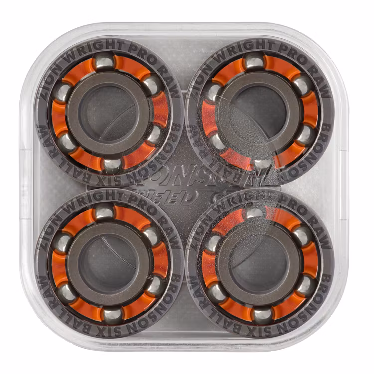 Bronson RAW Shieldless Zion Wright Skateboard Bearings 6 Ball back- Nordic Skateboard Supply