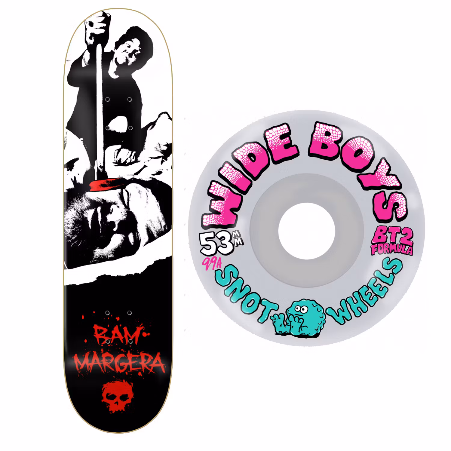 Combo Pack Zero Bam Viva La Bam 8,25 X Snot Wheels Wide Boys Clear 53mm 99a - Nordic Skateboard Supply