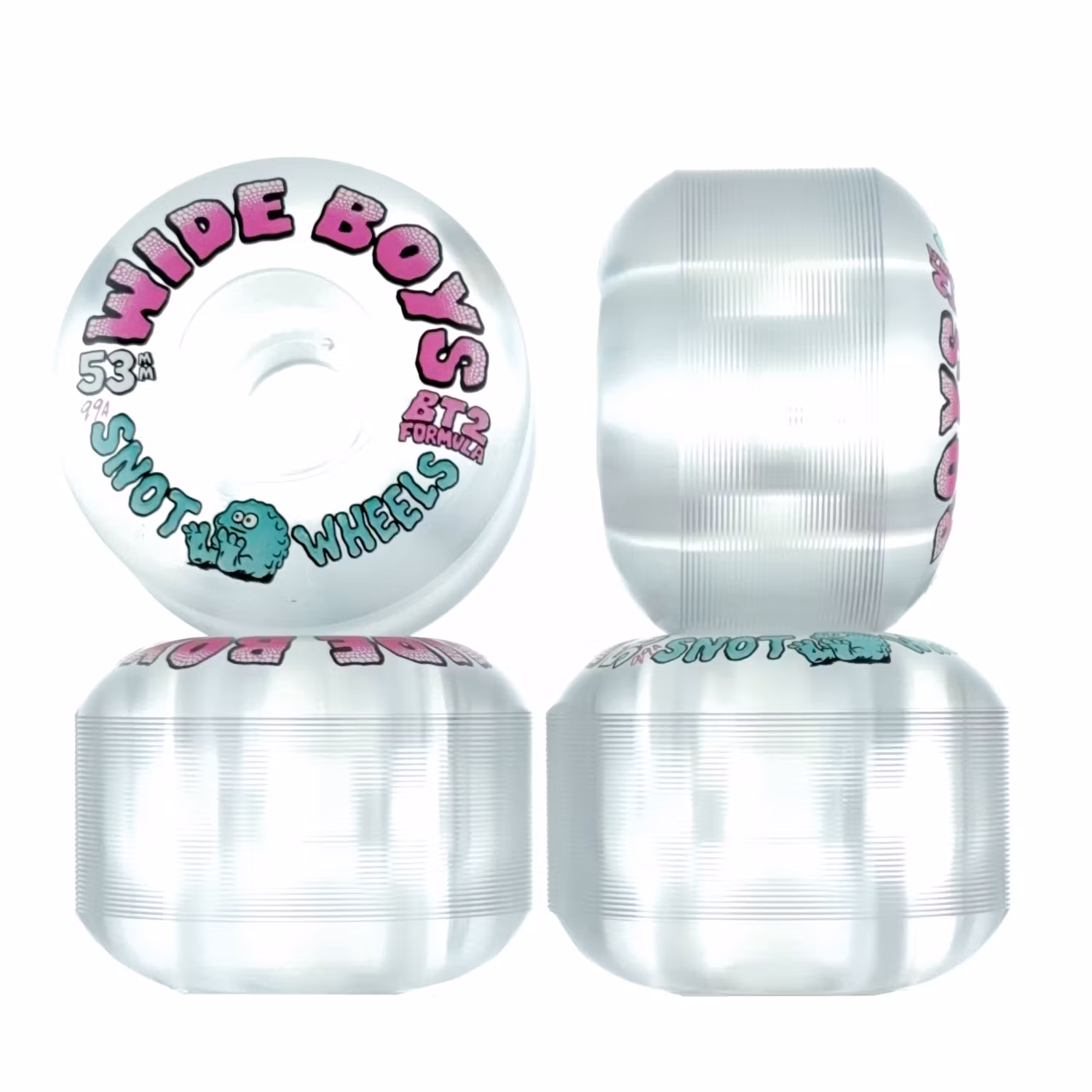 Snot Wheels Wide Boys Clear 53mm 99a - Nordic Skateboard Supply