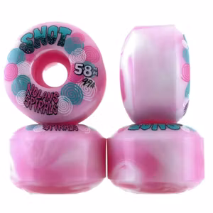 Snot Wheels Nolan Spirals Wide Boys Pink / White Swirl 58mm 99a