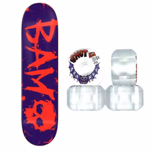 Combo Pack Zero Bam Purple Blood 8,25'' X Snot Wheels Wide Boys Clear 54mm 99a