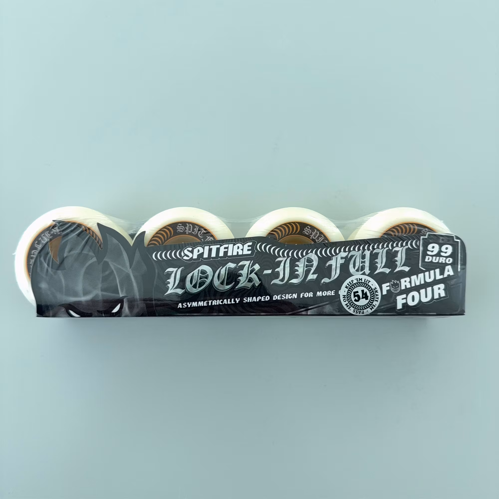 Spitfire Wheels Formula Four Lockin Full Skateboard Wheels 99a 54mm packaging – Nordic Skateboard Supply